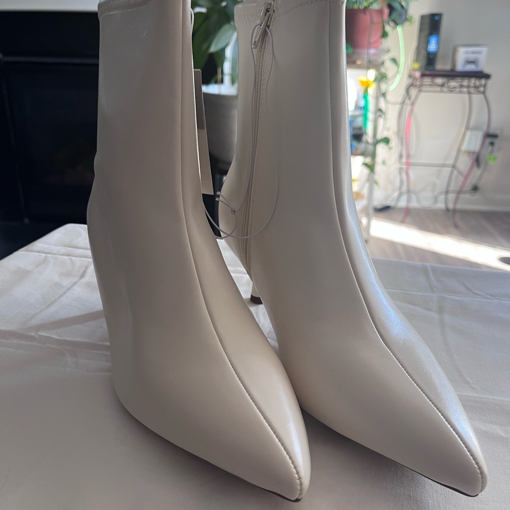 Elegant Cream Ankle Boots